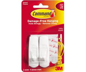 Comando Gancio autoadesivo Bianco Forte Versatile Appiccicoso Rimuove in modo pu