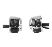 Comando manubrio moto Comando Manubrio Interruttore Moto Compatibile Con Treno Notturno 2004 Per Softail 1996-2012 Interruttori Da 25 Mm Controllo E Cablaggio(Chrome)