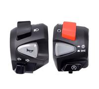 Comando manubrio moto Interruttori Di Comando Manubrio Universale Per Moto Da 7/8 "22mm Sorpasso Luce Clacson Avviamento Indicatore Di Direzione Nebbia(Set)