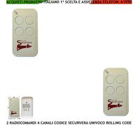 Comandoradio 2 Telecomandi Fr. 433,92 MHz Codice Sicurezza 66 BIT 4 Canali Sbeco