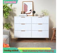 Comanlai Cassettiera con 6 cassetti, Credenza, Cassettiera angolare moderna, per soggiorno, camera da letto, corridoio, Bianco