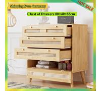 Comanlai Cassettiera in legno con 3 cassetti e coperchio ribaltabile inferiore, con manico in metallo color oro, mobiletto per soggiorno