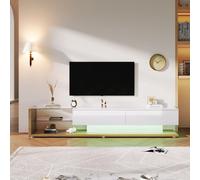 Comanlai Mobile TV da 170 cm con cassetti, credenza porta TV con LED e ripiani in vetro, mobile TV per soggiorno e camera da letto