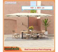 Comanlai Ombrellone doppio 451 x 264 cm con manovella, protezione UV 50+ Ombrellone, Ombrellone da giardino antivento Ombrellone da balcone