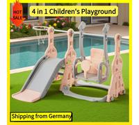 Comanlai Slide for children, altalena scorrevole per bambini 4 in 1 con supporto da basket, scala da arrampicata, altalena da giardino