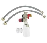 Comap S600502 Gruppo di Sicurezza per scaldabagno con sifone / 2 Tubi per l'approvvigionamento idrico da 3/4 di Pollice, Grau