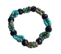 Comarco Sa Braccialetto elasticizzato in turchese ed obsidiana