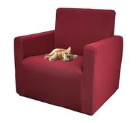 Comart - Copri Poltrona Bright - Copripoltrona Elasticizzata con Braccioli - Copertura in Poliestere - Antigraffio - Antimacchia - Lavabile in Lavatrice - Antiscivolo - Bordeaux - Poltrona 1 Posto