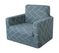 Comart - Copridivano Fashion - Copri Poltrona 1 Posto - Elasticizzato con Braccioli - Cover Antiscivolo - Copertura Antimacchia e Antigraffio - Traspirante - Lavabile in Lavatrice - Geometrico Grigio