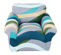 Comart - Copridivano Fashion - Copri Poltrona 1 Posto - Elasticizzato con Braccioli - Cover Antiscivolo - Copertura Antimacchia e Antigraffio - Traspirante - Lavabile in Lavatrice - Fiori Panna