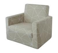 Comart - Copridivano Fashion - Copri Poltrona 1 Posto - Elasticizzato con Braccioli - Cover Antiscivolo - Copertura Antimacchia e Antigraffio - Traspirante - Lavabile in Lavatrice - Geometrico Beige