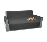 Comart - Copridivano Majestic - Copri Divano con Braccioli - Telo Trapuntato - Reversibile - Antigraffio - per Cani e Gatti - Lavabile in Lavatrice - Antiscivolo - Grigio - Divano 2 Posti