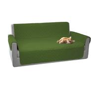 Comart - Copridivano Majestic - Copri Divano con Braccioli - Telo Trapuntato - Reversibile - Antigraffio - per Cani e Gatti - Lavabile in Lavatrice - Antiscivolo - Verde - Divano 2 Posti