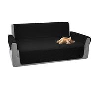 Comart - Copridivano Majestic - Copri Divano con Braccioli - Telo Trapuntato - Reversibile - Antigraffio - per Cani e Gatti - Lavabile in Lavatrice - Antiscivolo - Nero - Divano 3 Posti