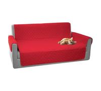 Comart - Copridivano Majestic - Copri Divano con Braccioli - Telo Trapuntato - Reversibile - Antigraffio - per Cani e Gatti - Lavabile in Lavatrice - Antiscivolo - Rosso - Divano 2 Posti