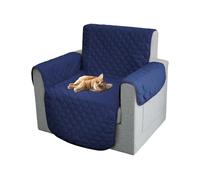 Comart - Copripoltrona Majestic - Copri Poltrona con Braccioli - Telo Trapuntato - Reversibile - Antigraffio - per Cani e Gatti - Lavabile in Lavatrice - Antiscivolo - Blu - Poltrona 1 Posto