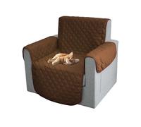 Comart - Copripoltrona Majestic - Copri Poltrona con Braccioli - Telo Trapuntato - Reversibile - Antigraffio - per Cani e Gatti - Lavabile in Lavatrice - Antiscivolo - Marrone - Poltrona 1 Posto