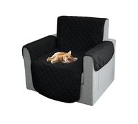 Comart - Copripoltrona Majestic - Copri Poltrona con Braccioli - Telo Trapuntato - Reversibile - Antigraffio - per Cani e Gatti - Lavabile in Lavatrice - Antiscivolo - Nero - Poltrona 1 Posto