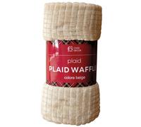 Comart - Plaid Waffle - 200x220 cm Beige - Morbida Coperta Effetto Pile