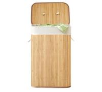 Comart - Portabiancheria Bamboo - 72 L - 1 Scomparto - Cesto Salvaspazio - Pieghevole - con Coperchio e Maniglie - Fodera Interna Rimovibile - Porta Panni e Bucato - per Lavanderia e Bagno - Natural