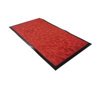 Comart - Tappetino Asciugapassi Victor - 45x75 cm - Zerbino in PVC per Ingresso Esterno o Interno - Base Antiscivolo - Sottile - Fuori Porta per Entrata - Design in 3D - Rosso - Decoro Foglie