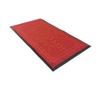 Comart - Tappetino Asciugapassi Victor - 45x75 cm - Zerbino in PVC per Ingresso Esterno o Interno - Base Antiscivolo - Sottile - Fuori Porta per Entrata - Design in 3D - Rosso - Scritta Welcome