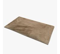 Comart, Tappeto Carezza, Super Morbido, Soffice e Peloso, Fondo Antiscivolo, Design Moderno e Comfy, per Salotto, Camera da Letto, Scendiletto, Lavabile in Lavatrice, Colore Beige, 45x75 cm