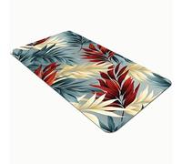 Comart - Tappeto Cucina Austin - Impermeabile - Antiscivolo - Antimacchia - Lavabile in Lavatrice - Passatoia in Poliestere - per Corridoio e Cucina - Made in Italy - Folhas Tropical - 50x75 cm