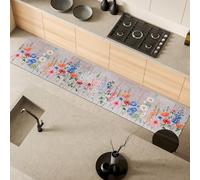 Comart - Tappeto Cucina Austin - Impermeabile - Antiscivolo - Antimacchia - Lavabile in Lavatrice - Passatoia in Poliestere - per Corridoio e Cucina - Made in Italy - Fiori Primavera - 50x270 cm