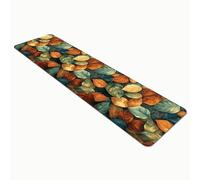 Comart - Tappeto Cucina Austin - Impermeabile - Antiscivolo - Antimacchia - Lavabile in Lavatrice - Passatoia in Poliestere - per Corridoio e Cucina - Made in Italy - Foglie Autunno - 50x270 cm