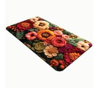 Comart - Tappeto Cucina Austin - Impermeabile - Antiscivolo - Antimacchia - Lavabile in Lavatrice - Passatoia in Poliestere - per Corridoio e Cucina - Made in Italy - Fiori Tricot - 50x100 cm