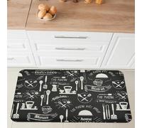 Comart - Tappeto Cucina Malaga - Passatoia 100% PVC - Antimacchia - Antiscivolo - Impermeabile - Tappetino Lavabile in Lavatrice - Corsia Moderna per Cucina e Corridoio - Lavagna Nero - 55x75 cm