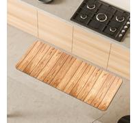 Comart - Tappeto Cucina Malaga - Passatoia 100% PVC - Antimacchia - Antiscivolo - Impermeabile - Tappetino Lavabile in Lavatrice - Corsia Moderna per Cucina e Corridoio - Legno Beige - 55x130 cm