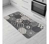 Comart - Tappeto Cucina Malaga - Passatoia 100% PVC - Antimacchia - Antiscivolo - Impermeabile - Tappetino Lavabile in Lavatrice - Corsia Moderna per Cucina e Corridoio - Cementine Grigie - 55x100 cm