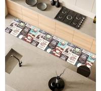 Comart - Tappeto Cucina Malaga - Passatoia 100% PVC - Antimacchia - Antiscivolo - Impermeabile - Tappetino Lavabile in Lavatrice - Corsia Moderna per Cucina e Corridoio - Vintage Coffee - 55x270 cm