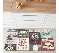 Comart - Tappeto Cucina Malaga - Passatoia 100% PVC - Antimacchia - Antiscivolo - Impermeabile - Tappetino Lavabile in Lavatrice - Corsia Moderna per Cucina e Corridoio - Vintage Coffee - 55x75 cm