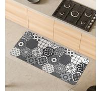 Comart - Tappeto Cucina Malaga - Passatoia 100% PVC - Antimacchia - Antiscivolo - Impermeabile - Tappetino Lavabile in Lavatrice - Corsia Moderna per Cucina e Corridoio - Cementine Grigie - 55x130 cm