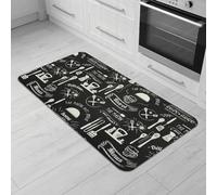 Comart - Tappeto Cucina Malaga - Passatoia 100% PVC - Antimacchia - Antiscivolo - Impermeabile - Tappetino Lavabile in Lavatrice - Corsia Moderna per Cucina e Corridoio - Lavagna Nero - 55x100 cm