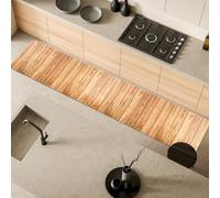 Comart - Tappeto Cucina Malaga - Passatoia 100% PVC - Antimacchia - Antiscivolo - Impermeabile - Tappetino Lavabile in Lavatrice - Corsia Moderna per Cucina e Corridoio - Legno Beige - 55x270 cm