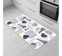 Comart - Tappeto Cucina Malaga - Passatoia 100% PVC - Antimacchia - Antiscivolo - Impermeabile - Tappetino Lavabile in Lavatrice - Corsia Moderna per Cucina e Corridoio - Lavanda - 55x100 cm