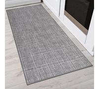 Comart - Tappeto Cucina Trama - 50x120 cm - Antiscivolo - Assorbente - Facile da Pulire - Passatoia in Poliestere Intrecciato - Resistente - Moderno - Runner per Corridoio e Entrata - Grigio