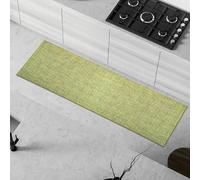 Comart - Tappeto Cucina Trama - 50x180 cm - Antiscivolo - Assorbente - Facile da Pulire - Passatoia in Poliestere Intrecciato - Resistente - Moderno - Runner per Corridoio e Entrata - Verde