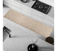 Comart - Tappeto Cucina Trama - 50x240 cm - Antiscivolo - Assorbente - Facile da Pulire - Passatoia in Poliestere Intrecciato - Resistente - Moderno - Runner per Corridoio e Entrata - Beige