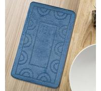 Comart - Tappeto Nicole da Bagno - Rettangolare 50x80 cm - Fondo Antiscivolo in Latex - ad Asciugatura Rapida e Traspirante - Lavabile in Lavatrice - Scendi Doccia e Vasca - in Tinta Unita - Azzurro