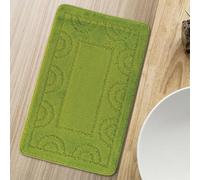 Comart - Tappeto Nicole da Bagno - Rettangolare 50x80 cm - Fondo Antiscivolo in Latex - ad Asciugatura Rapida e Traspirante - Lavabile in Lavatrice - Scendi Doccia e Vasca - in Tinta Unita - Verde