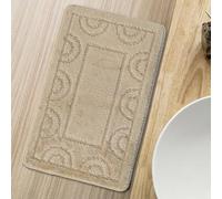Comart, Tappeto Nicole da Bagno, Asciugatura Rapida, Fondo Antiscivolo in Latex, Tinta Unita, Scendi Doccia e Vasca, per WC e Bidet, Lavabile in Lavatrice, Rettangolare 50x80 cm, Colore Beige