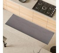 Comart, Tappeto Weaving da Cucina, Fondo Antiscivolo in Gomma, Assorbente, Poliestere Intrecciato, Elegante e Resistente, Passatoia in Tinta Unita, da Corridoio, Lavabile, Colore Grigio 50x180 cm