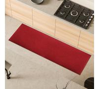 Comart, Tappeto Weaving da Cucina, Fondo Antiscivolo in Gomma, Assorbente, Poliestere Intrecciato, Elegante e Resistente, Passatoia in Tinta Unita, da Corridoio, Lavabile, Colore Bordeaux 50x180 cm