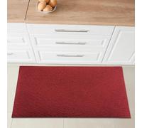 Comart, Tappeto Weaving da Cucina, Fondo Antiscivolo in Gomma, Assorbente, Poliestere Intrecciato, Elegante e Resistente, Passatoia in Tinta Unita, da Corridoio, Lavabile, Colore Bordeaux 50x80 cm