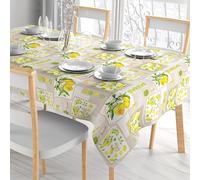 Comart - Tovaglia Colours Antimacchia - Copritavolo 100% Poliestere Stampato - Resistente ai Liquidi - Facile da Pulire - Lavabile in Lavatrice - Rettangolare 178x132 cm - 6 Posti - Disegno Lemon
